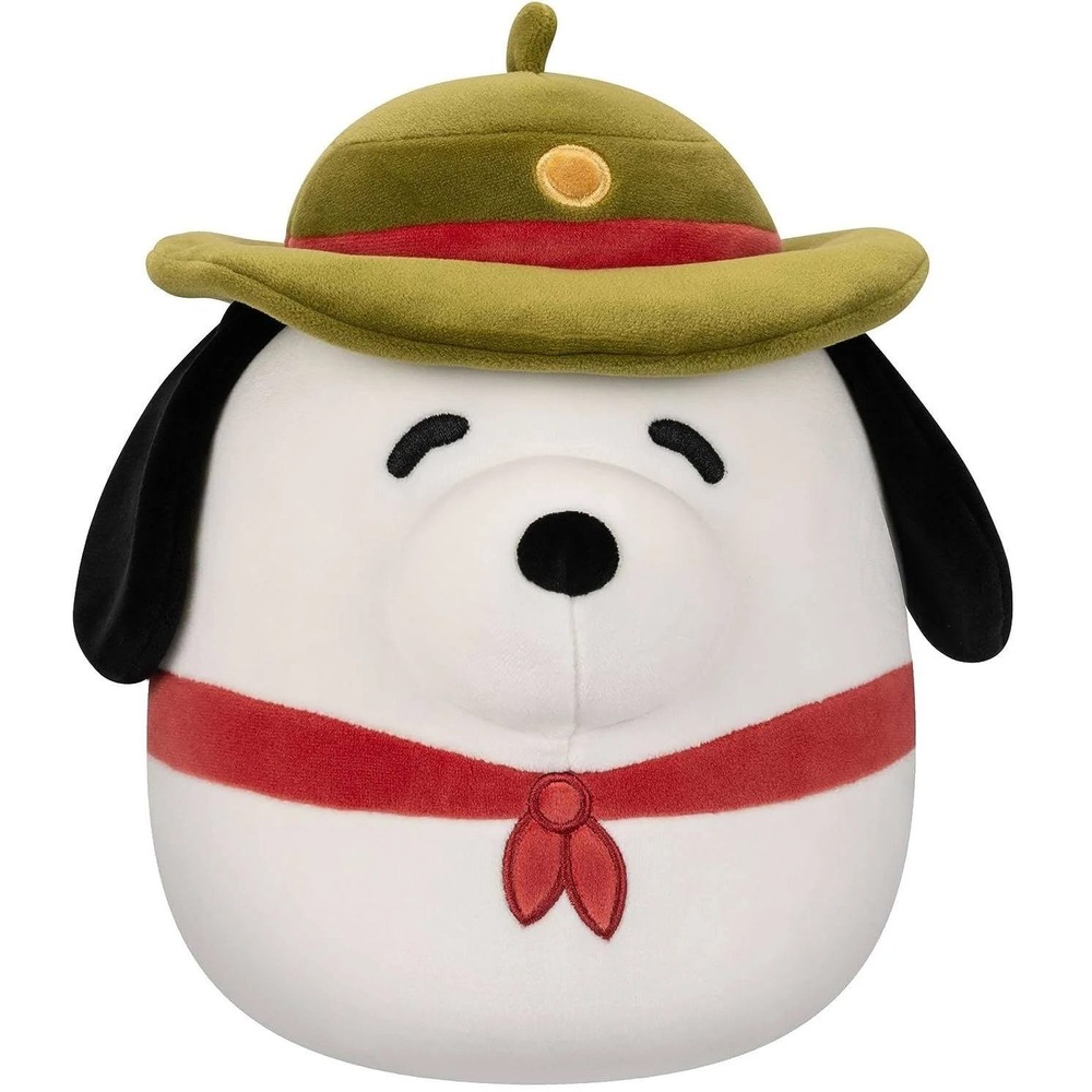 NWT SQUISHMALLOWS Peanuts Snoopy Beagle Scout Plush Toy Hat Scarf Stuffed Animal